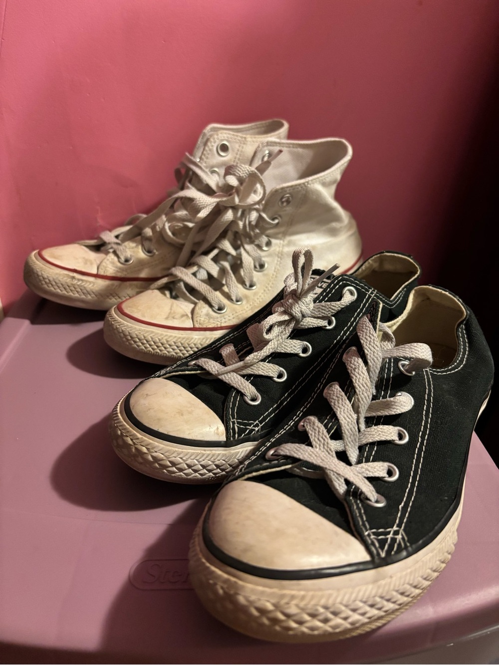 Size 3 youth used converse sneakers